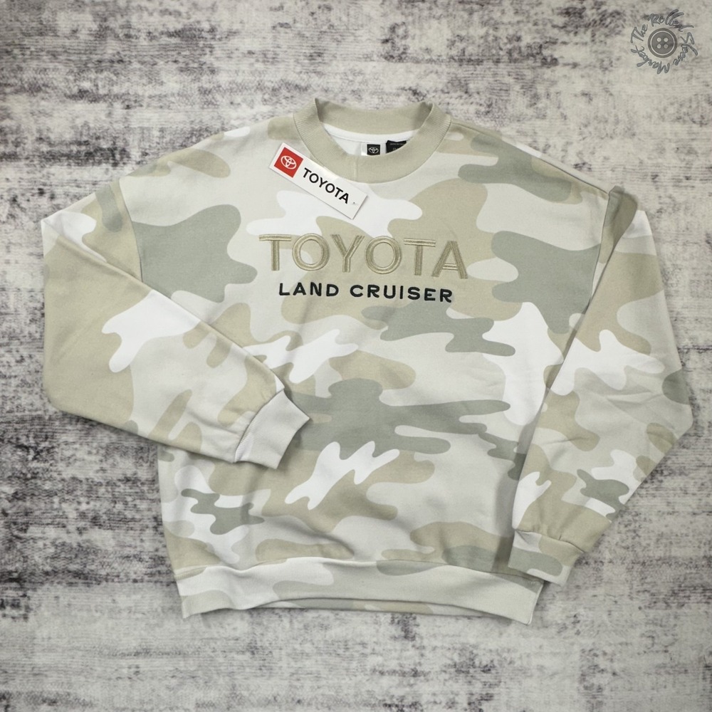 NWT Toyota Land Cruiser Sweatshirt Mens Small Tan Camo Embroidered‎ Licensed